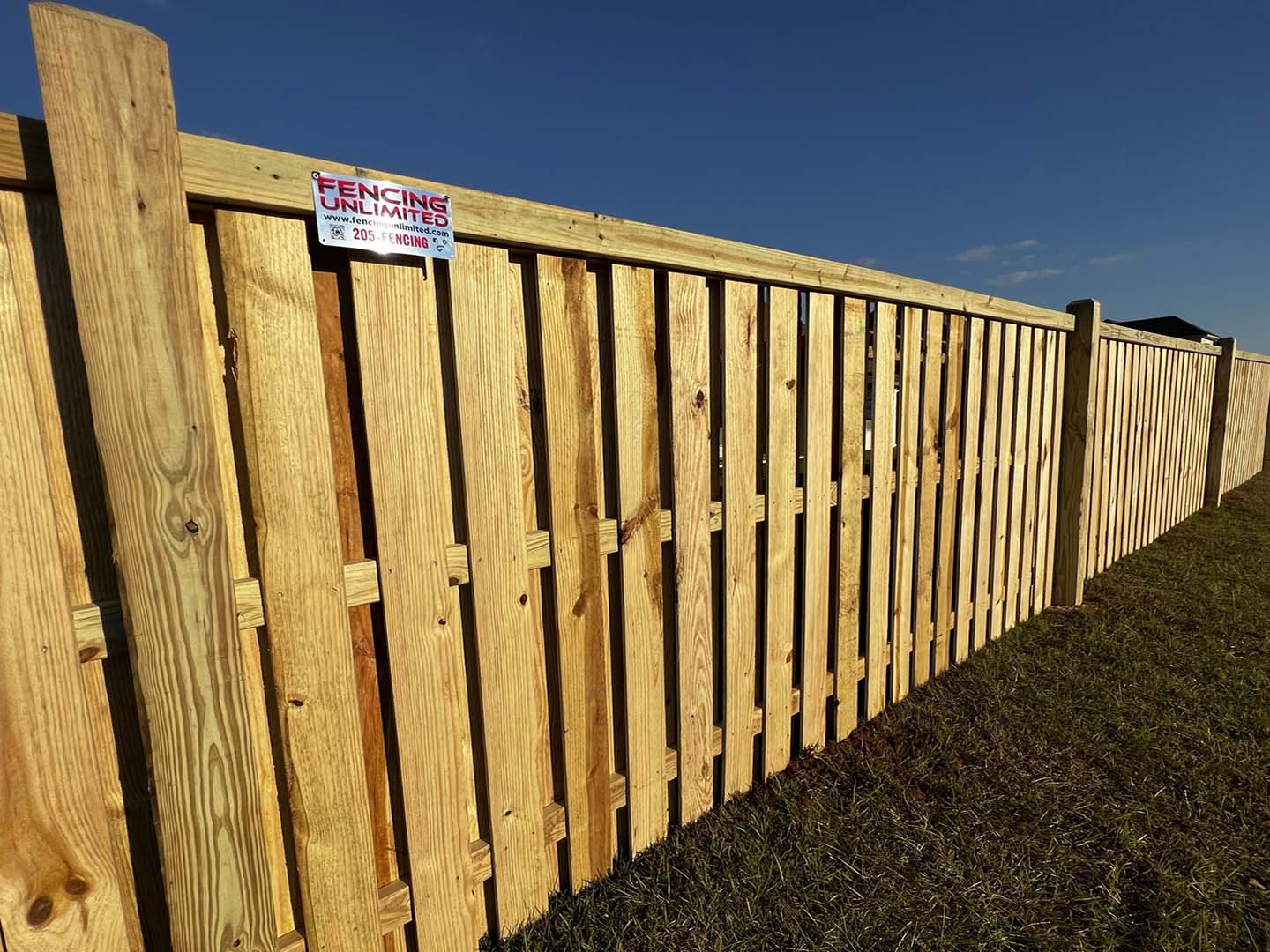 Pelham Al Shadowbox style wood fence