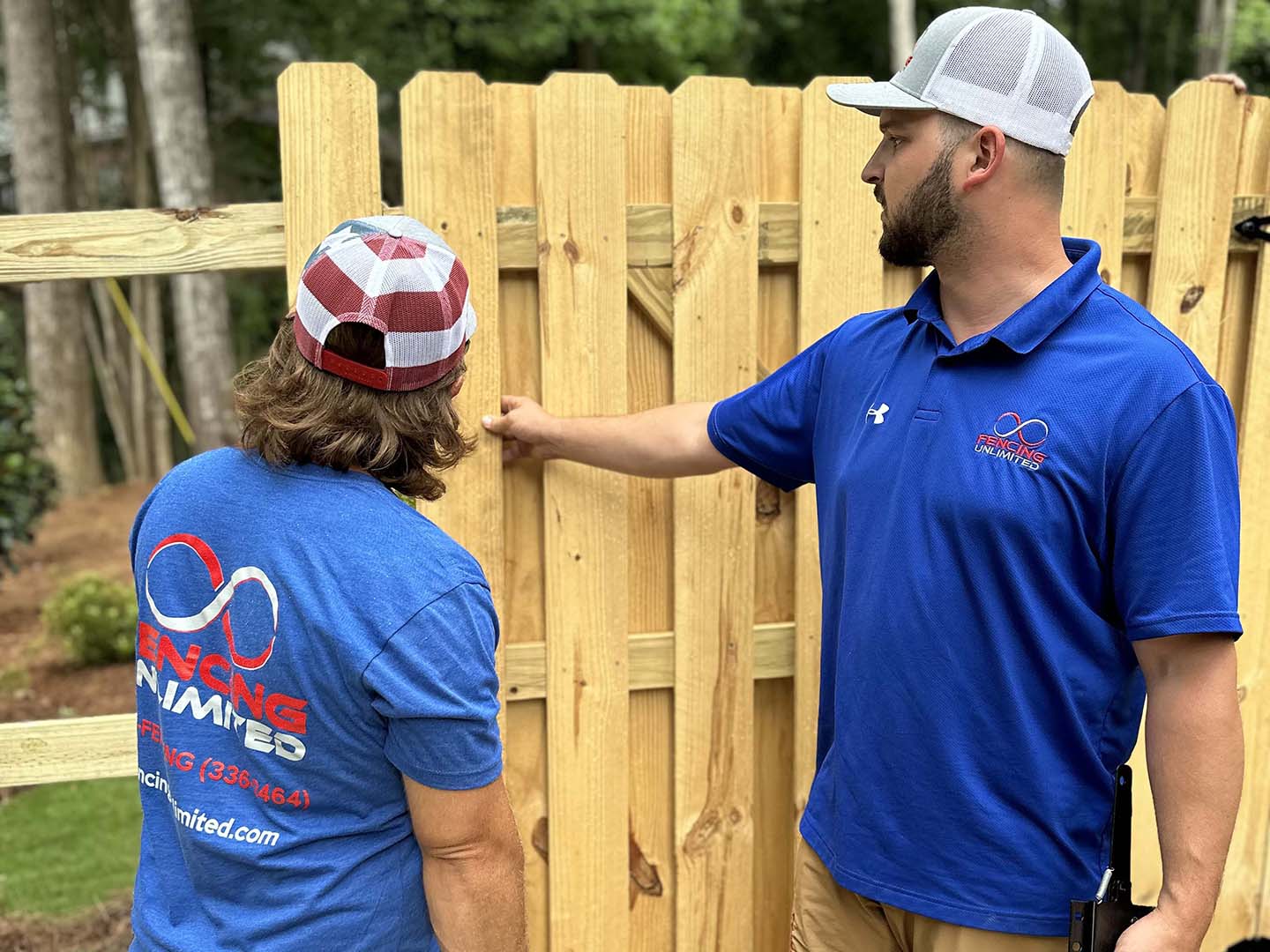 Photo of wood fence installation in Birmingham, Alabama