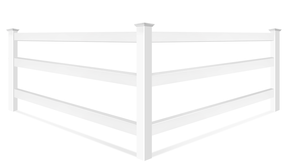 3 Rail Vinyl Farm fence styles in Birmingham Birmingham