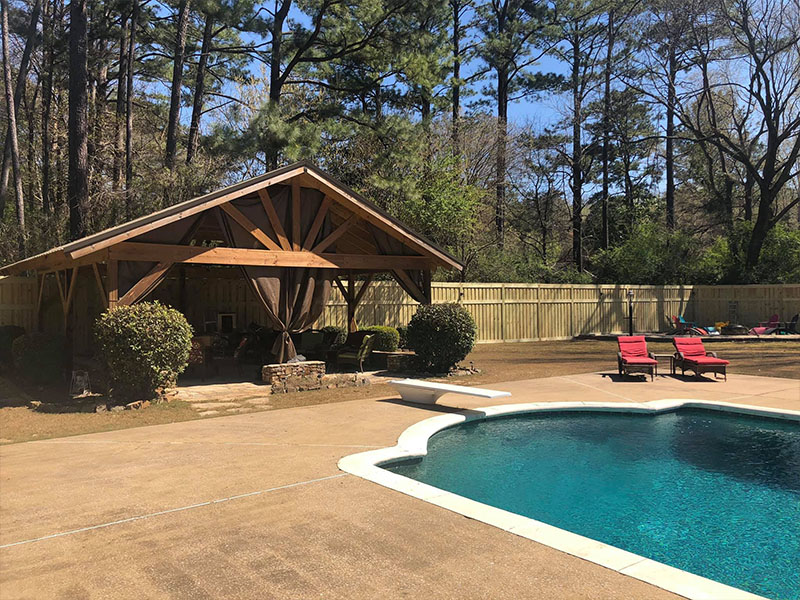 Wood Pool Fencing for Birmingham Alabama properties.