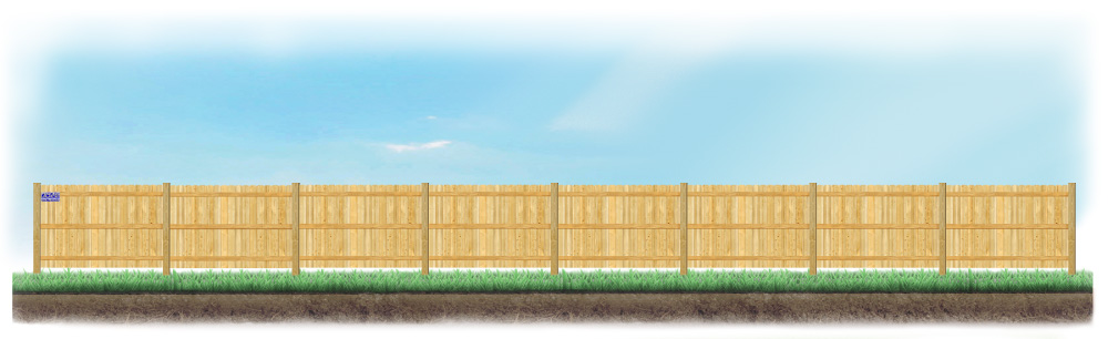 A level fence installed on level ground in Birmingham, Alabama